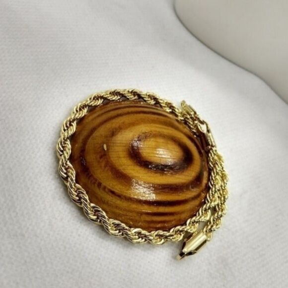 Plus size 14k stamped‎ Rope gold  Bonded bracelet unisex 10.5 inch chain - Picture 2 of 2